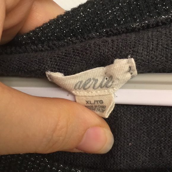 🧸Aerie Gray Comfy Long Sleeve Lounge Shirt xl - Picture 2 of 6